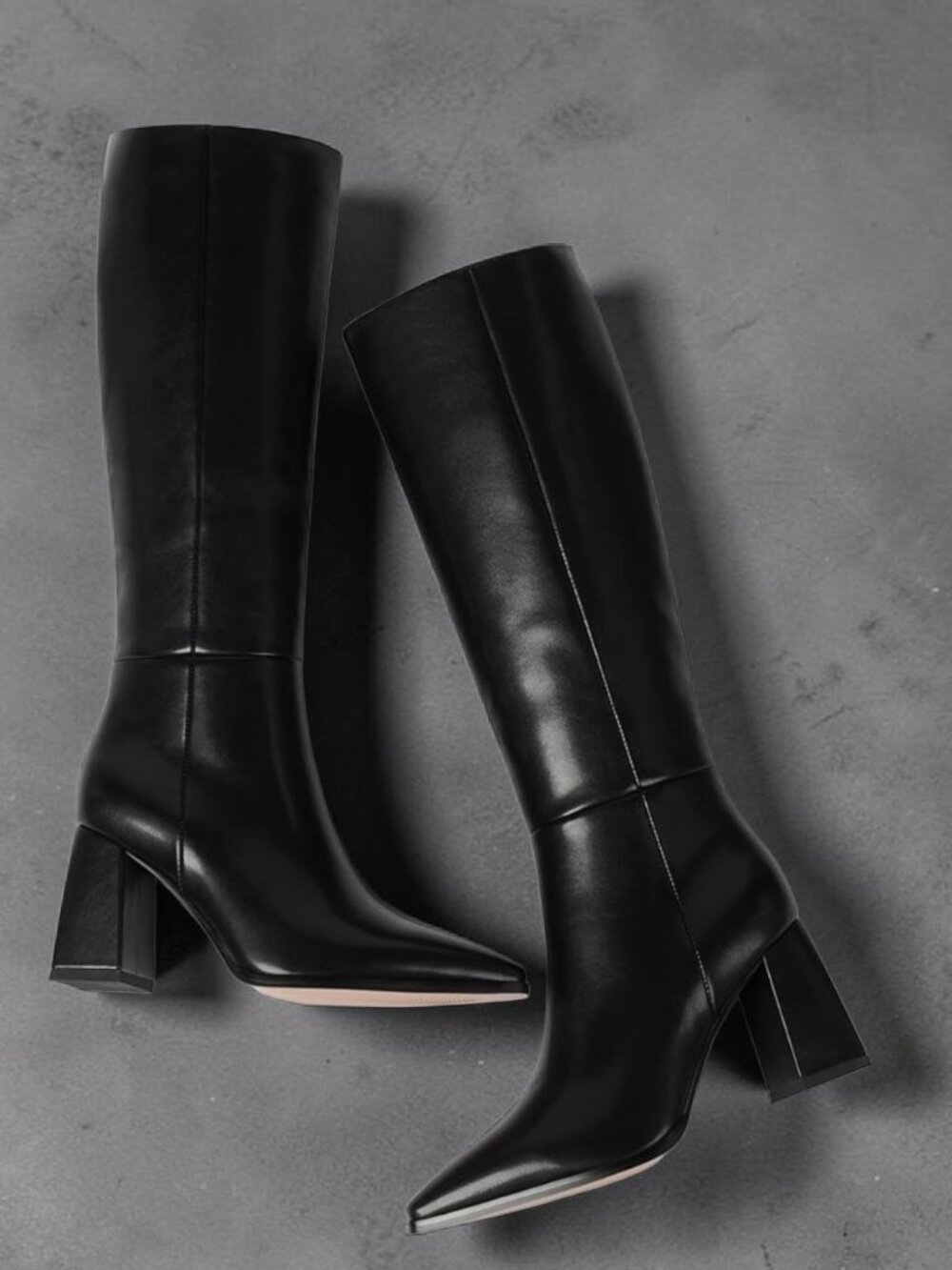 Knee High Boots with Chunky Heel
